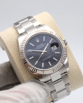 Rolex Datejust 41mm Blue Motif 126334 2023 UNWORN Oyster Bracelet Men's Watch
