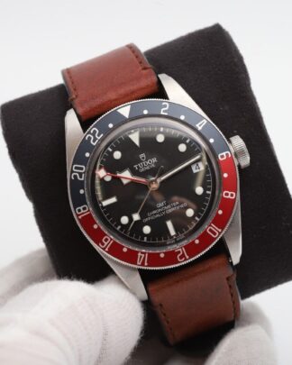 Tudor Black Bay GMT Pepsi 79830RB 2020 Leather Strap 41mm Men's Watch