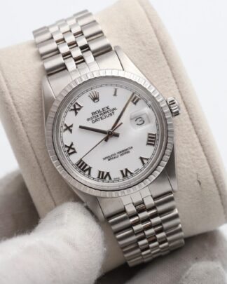 Rolex Datejust 36mm 16030 Stainless Steel 1986 White Roman Dial Men's Watch