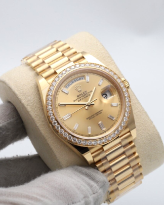Rolex Day-Date UNWORN 228348RBR Baguette & Diamond Bezel 2022 40mm Men's Watch