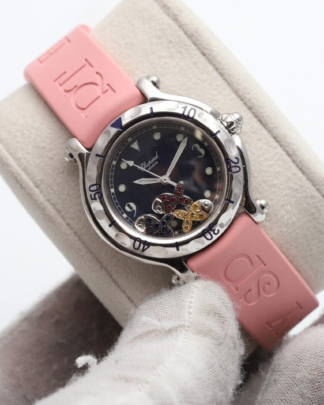 Chopard Happy 27/8921 Pink Strap 32mm Quartz Stainless Steel Women's Watch