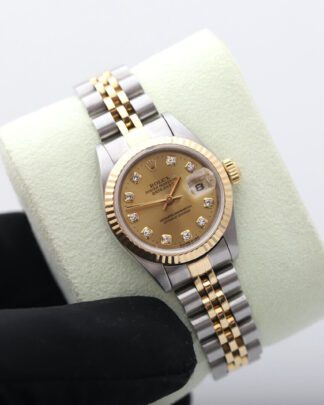 Rolex Datejust 69173 Factory Diamond Dial 18ct Yellow Gold 26mm Women's Watch