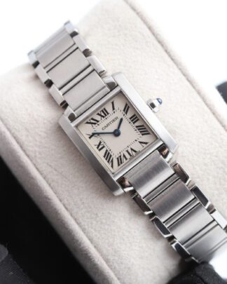 Cartier Tank Francaise 2384 Stainless Steel 20mm White Dial Ladies Watch