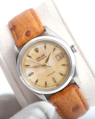 Rolex Oysterdate Precision 6294 Honeycomb Dial Roulette Date 34mm Mens Watch
