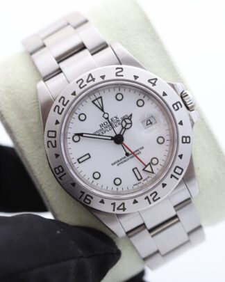 Rolex Explorer II Polar White 16570 2000 GMT 40mm Stainless Steel Men's Watch