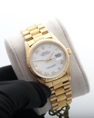Rolex Datejust 16248 18ct Yellow Gold Bark Bracelet 1991 36mm Men's Watch