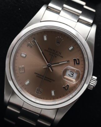 Rolex Oyster Perpetual Date 15200 34mm Salmon Dial Automatic Mens Watch