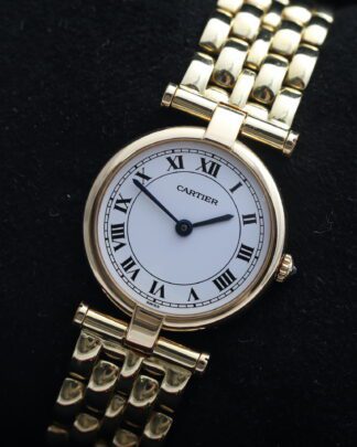 Cartier Vendome 881002 18ct Yellow Gold 24mm Quartz White Dial Women's Watch