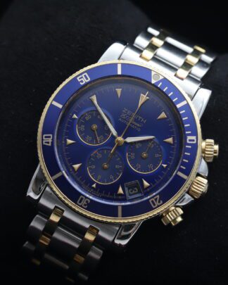 Zenith El Primero Chronograph Rainbow Steel Gold 40mm Blue Dial Men's Watch