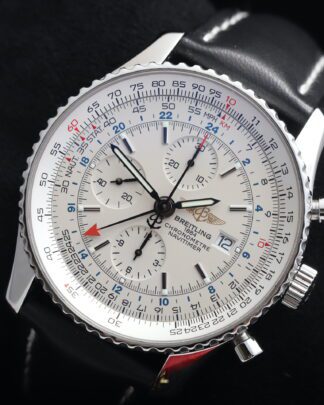 Breitling Navitimer World GMT A24322 46mm White Dial 2008 Men's Watch