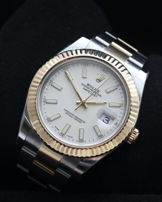 Rolex Datejust II 116333 Ivory Dial Gold/Steel 2016 Oyster Bracelet Men's Watch