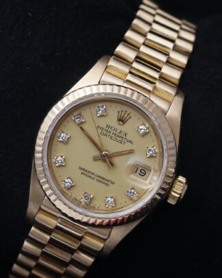 Rolex Lady-Datejust 69178 Factory Diamond Dial 18ct Yellow Gold Women's Watch