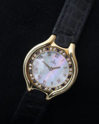 Ebel Beluga Diamond and Sapphire Bezel 18ct Yellow Gold MOP Dial Women's Watch
