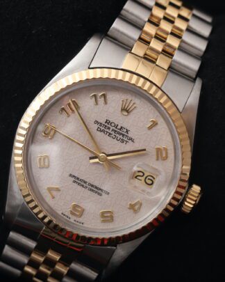 Rolex Datejust 36mm 16013 Cream Jubilee Dial 18ct Yellow Gold Men's Watch