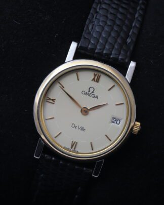 Omega De Ville 24mm Stainless Steel Gold Bezel Quartz 1991 Women's Watch