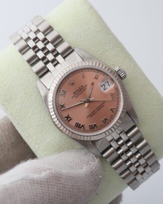 Rolex Datejust 31 68274 Salmon Roman Dial Jubilee Bracelet 1991 Women's Watch