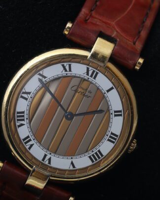 Cartier Vermeil Must De Vendome 590003 30mm Trinity Dial Unisex Watch