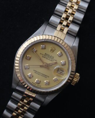 Rolex Lady-Datejust 69173 Gold Diamond Dial 18ct Yellow Gold 26mm Women's Watch