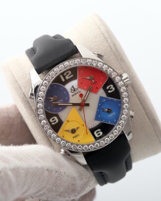 Jacob & Co. Five Time Zone 40mm Diamond Bezel MOP Dial Quartz Men's Watch