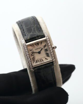 Cartier Tank Francaise 2403 18ct White Gold Diamond Set Quartz 20mm Womens Watch