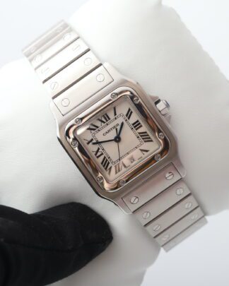 Cartier Santos Galbee 1564 Stainless Steel 29mm Quartz White Dial Men's Watch