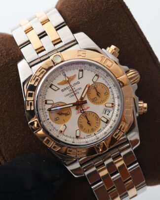 Breitling Chronomat 41mm CB0140 18ct Rose Gold White Dial Men's Watch