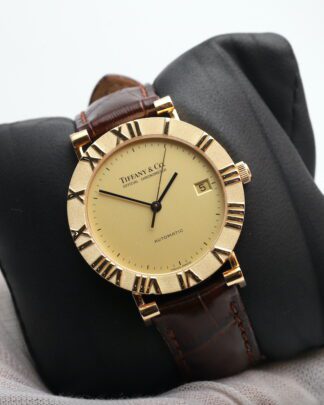 Tiffany Atlas, Automatic , 18K Gold 36mm Unisex, Leather Strap