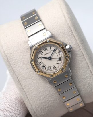 Cartier Santos Octagon 187903 18ct Gold and Steel 25mm White Dial Women’ s Watch