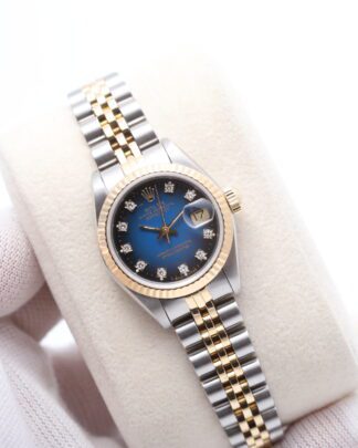 Rolex Lady Datejust 26mm 69173 Blue Diamond Dial Steel & Gold Women's Watch