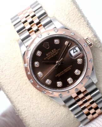 Rolex Ladies Datejust 278341 Chocolate Dial Scattered 31mm Everose Gold & Steel