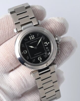 Cartier Pasha C Automatic 2324 Black Dial 35mm Stainless Steel Unisex Watch
