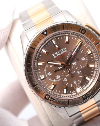 Zenith El Primero Stratos Flyback 45.5mm Rose Gold/Steel 51.2061.405 Men's Watch