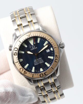 Omega Seamaster 300m Gold Bezel 41mm Blue Dial 2455.80 Automatic