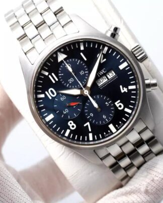 IWC Spitfire Le Petit Prince IW377717 Blue Dial 43mm Chronograph Men's Watch