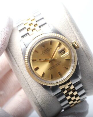Rolex Datejust 1601  36mm Champagne Dial With Fluted Bezel Men's Watch