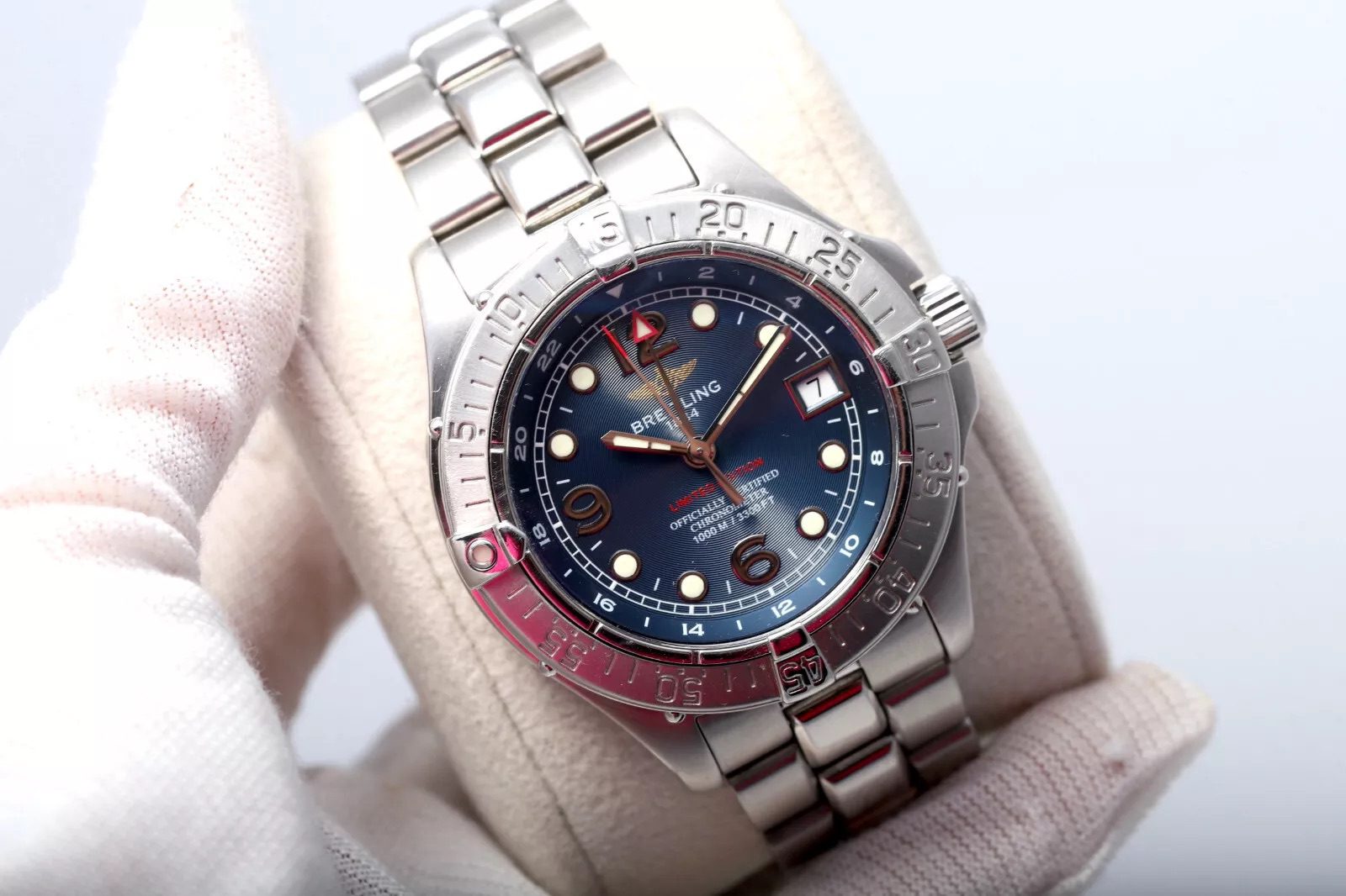s-l1600 Breitling Superocean GMT Automatic A32360 Blue Dial 42mm Men' s Watch