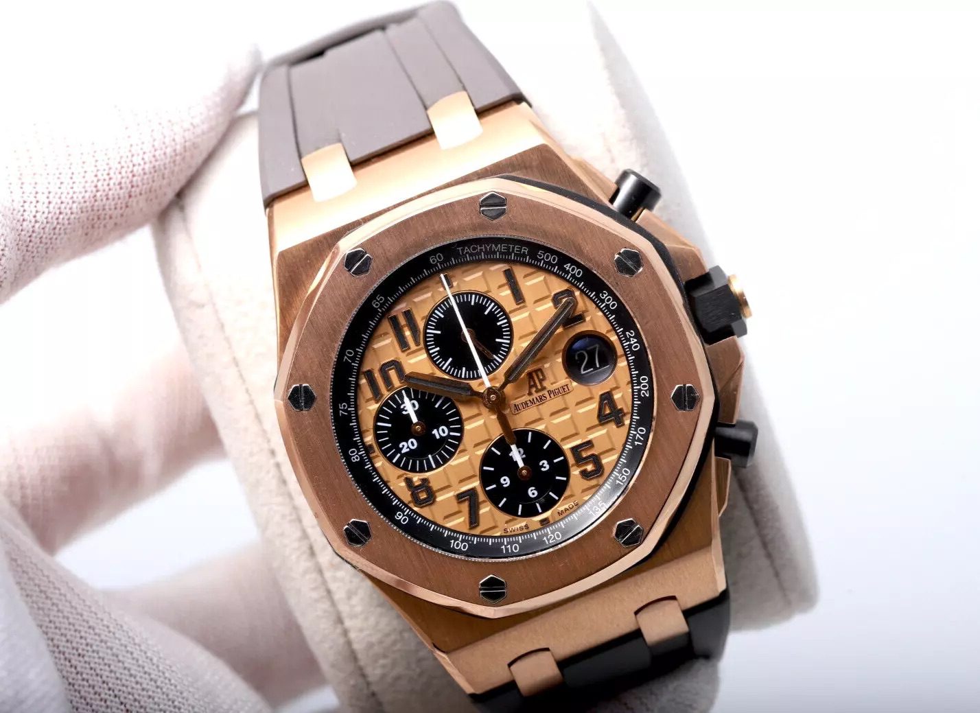 s-l1600 Audemars Piguet Royal Oak Offshore Brick 18ct Rose Gold 26470OR.OO.A Men's Watch