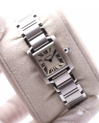 Cartier Tank Francaise 2384 Stainless Steel 24mm x 20mm White Dial Women's Watch