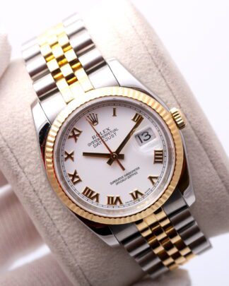 Rolex Datejust 36mm White Dial 116233 Bimetal Fluted Bezel Jubilee Men’ s Watch