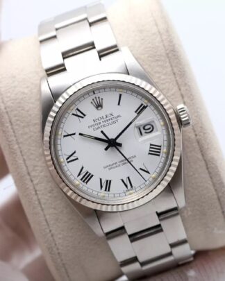 Rolex Datejust 36mm White Dial 16014 Steel Fluted Bezel Oyster Men’ s Watch