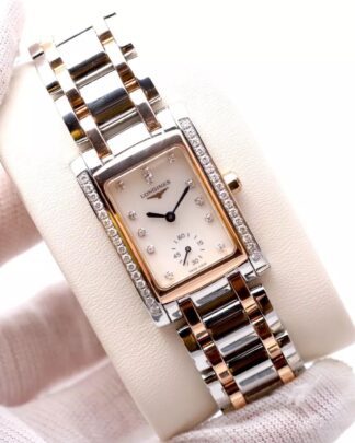 Longines DolceVita 20.8 x32mm Mop Dial With Diamonds Steel & Rose Gold Plating
