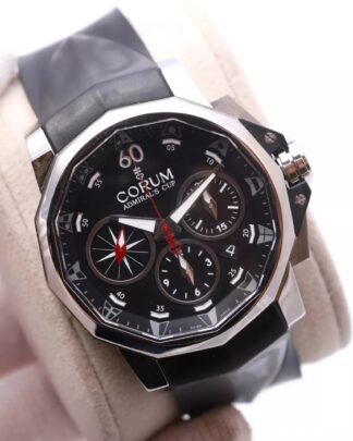 Corum Admiral's Cup Chronograph 44MM Black Dial Steel 1.0071 Men's Watch