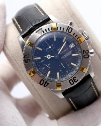 Bucherer Sub Professional Chronograph 40m Blue Dial Automatic Diver Men's Watch