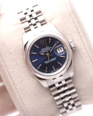 Rolex Datejust 26mm Blue Dial 179160 Stainless Steel Jubilee Women’s Watch