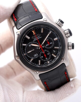 EBEL 1911 Stainless Steel 45mm Black Automatic Chronograph 9137L73 Men's Watch