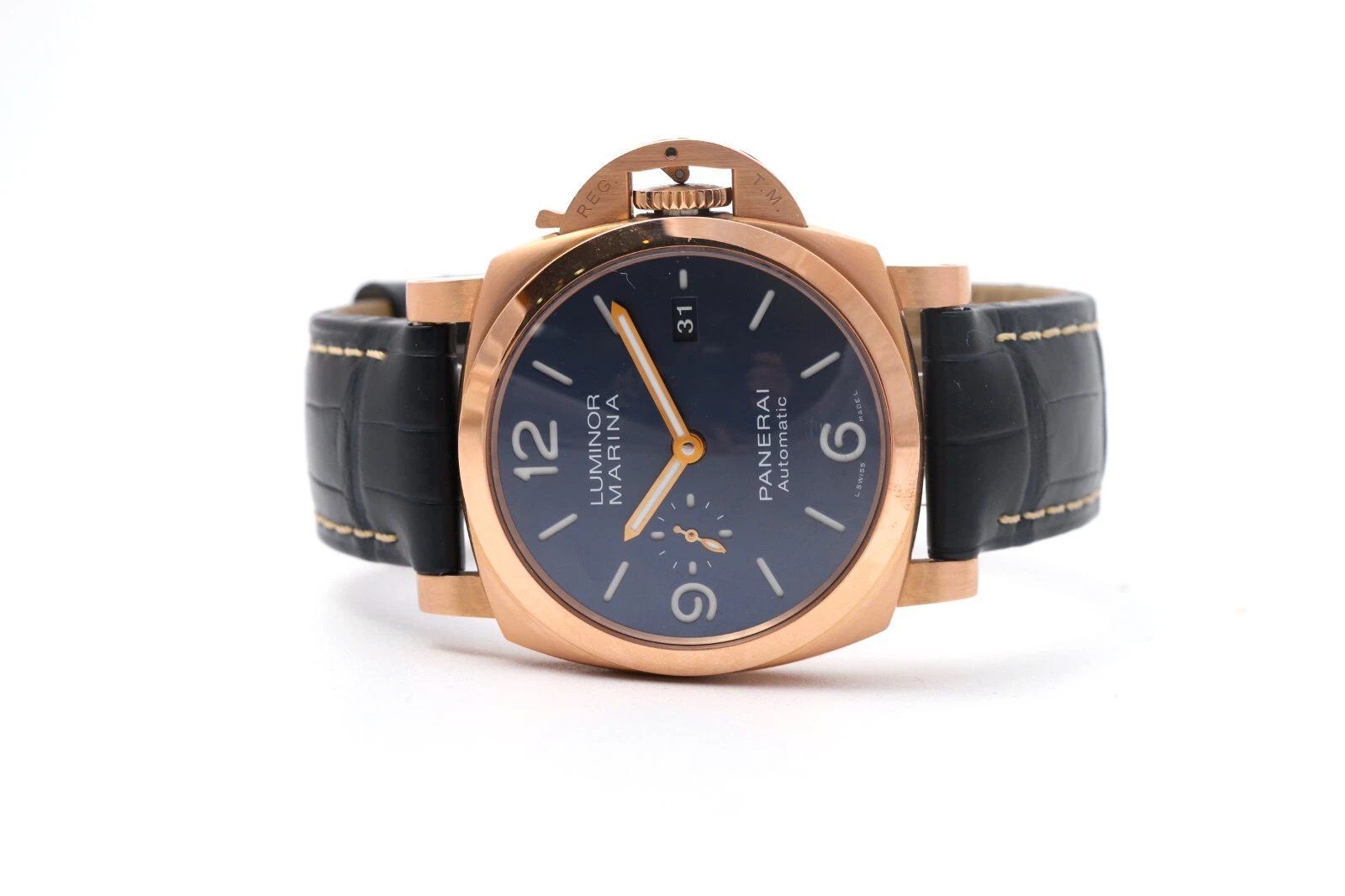Panerai Luminor Marina PAM01112 44mm Blue Dial 18ct Rose Gold Men’s Watch