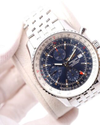 Breitling Navitimer A24322 GMT 46mm Blue Dial Chronograph Steel Men's Watch