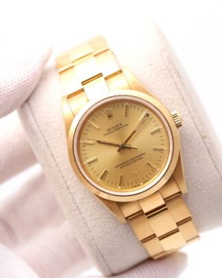 Rolex Oyster Perpetual 34 mm 18ct Gold Champagne Dial 14208 Unisex Watch