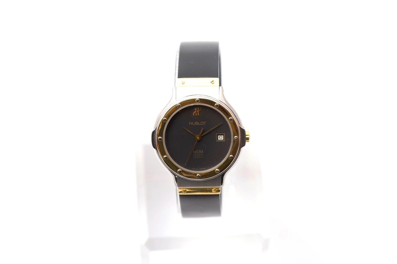 Hublot MDM Geneve Quartz 28mm Grey Dial Date Two Tone Ladies Watch