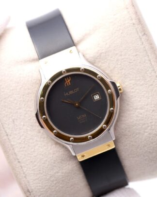 Hublot MDM Geneve Quartz 28mm Grey Dial Date Two Tone Ladies Watch